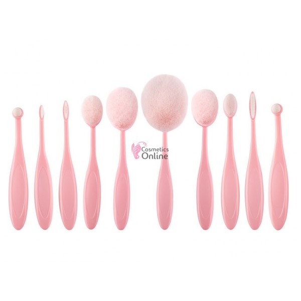 Pensule de Make-up 10 bucati Amelie ovale Pink Profesionale